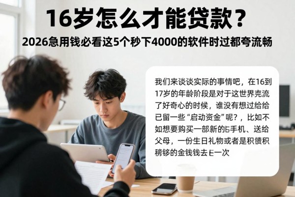 16岁怎么才能贷款?2026急用钱必看这5个秒下4000的借款软件,用过都夸流畅