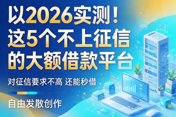 2026实测!这5个不上征信的大额借款平台,对征信要求不高还能秒借
