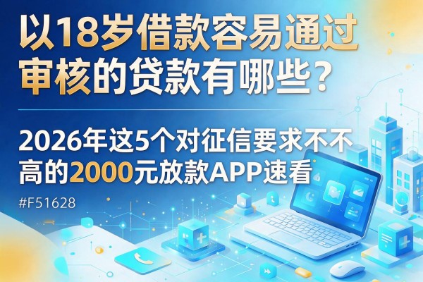 18岁借款容易通过审核的贷款有哪些?2026年这5个对征信要求不高的2000元放款APP速看