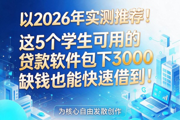 2026年实测推荐！这5个学生可用的贷款软件包下3000，缺钱也能快速借到！
