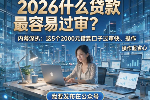 2026什么贷款最容易过审？内幕深扒：这5个2000元借款口子过审快、操作超省心！