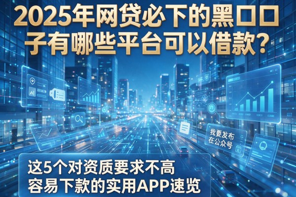 2025年网贷必下的黑口子有哪些平台可以借款？这5个对资质要求不高、容易下款的实用APP速览