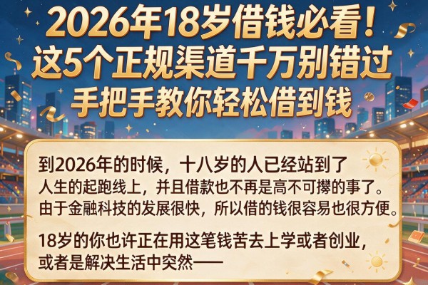 2026年18岁借钱必看!这5个正规渠道千万别错过,手把手教你轻松借到钱