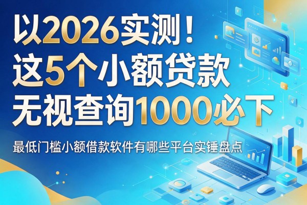 2026实测!这5个小额贷款无视查询1000必下,最低门槛小额借款软件有哪些平台实锤盘点