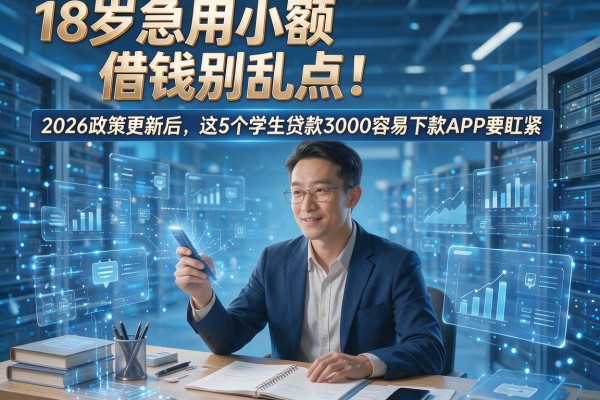 18岁急用小额借钱别乱点!2026政策更新后,这5个学生贷款3000容易下款APP要盯紧