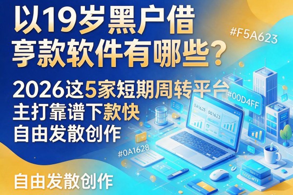 19岁黑户借款软件有哪些？2026这5家短期周转平台主打靠谱下款快
