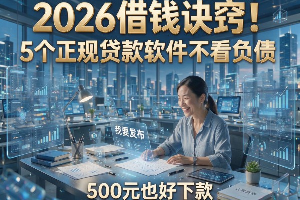 2026借钱诀窍!5个正规贷款软件不看负债,500元也好下款