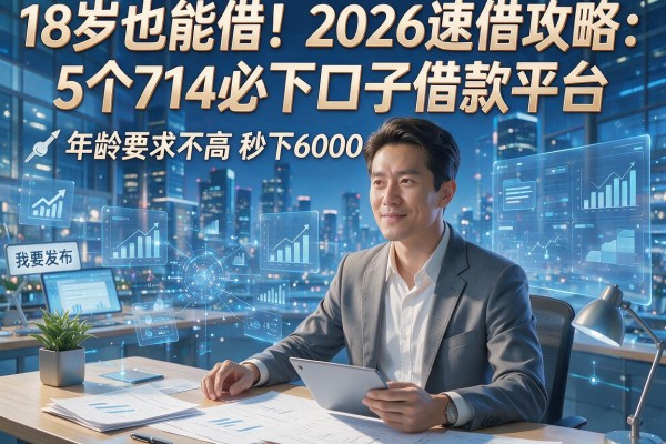 18岁也能借！2026速借攻略：5个714必下口子借款平台，年龄要求不高秒下6000