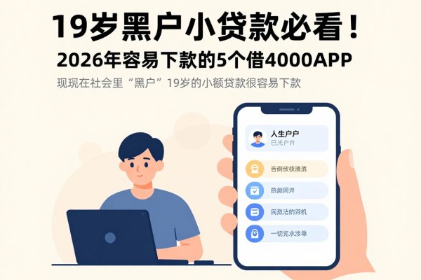 19岁黑户小额贷款必看!2026年容易下款的5个借4000APP推荐