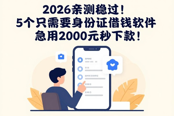 2026亲测稳过！5个只需要身份证借钱软件，急用2000元秒下款！
