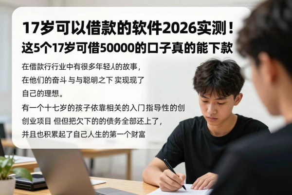 17岁可以借款的软件2026实测！这5个17岁可借50000的口子真的能下款