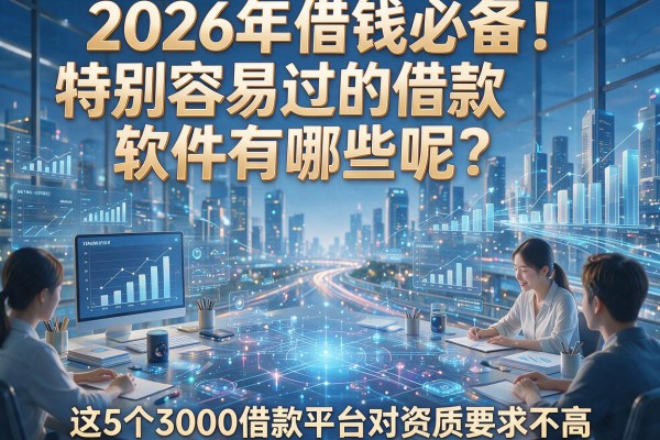 2026年借钱必备！特别容易过的借款软件有哪些呢？这5个3000借款平台对资质要求不高