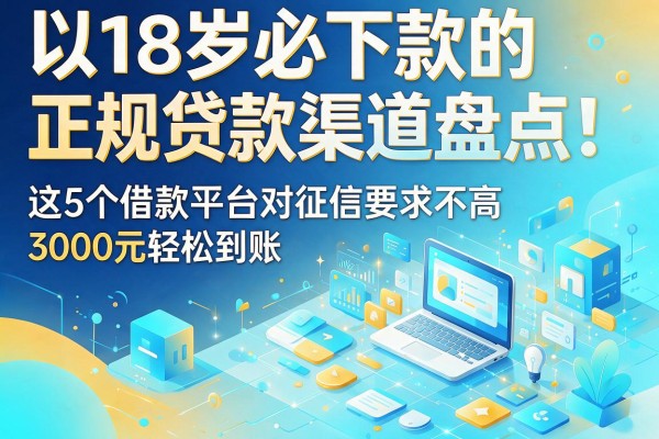 18岁必下款的正规贷款渠道盘点!这5个借款平台对征信要求不高,3000元轻松到账