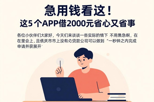 --急用钱看这!2026年1000贷款秒下,这5个APP借2000元省心又省事--