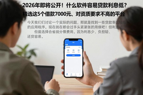 2026年即将公开!什么软件容易贷款利息低?精选这5个借款7000元、对资质要求不高的平台