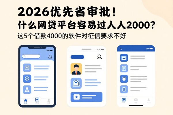 2026优先审批！什么网贷平台容易过人人2000？这5个借款4000的软件对征信要求不高