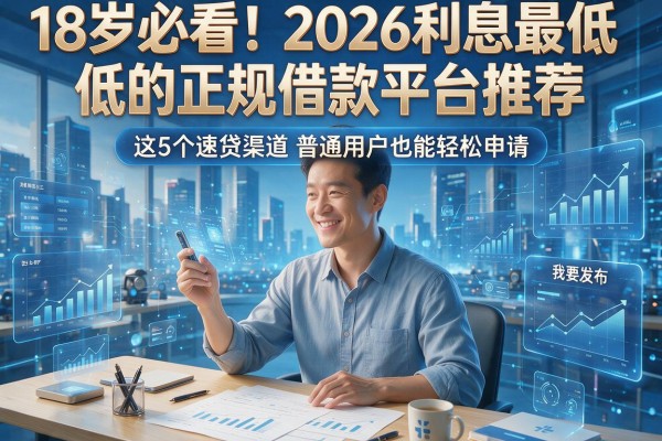 18岁必看！2026利息最低的正规借款平台推荐，这5个速贷渠道普通用户也能轻松申请