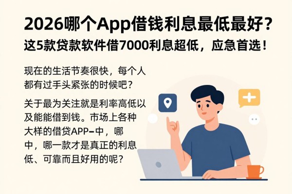 2026哪个app借钱利息最低最好？这5款贷款软件借7000利息超低，应急首选！