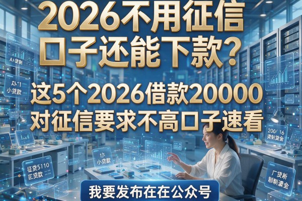 2026不用征信口子还能下款？这5个2026借款20000对征信要求不高口子速看