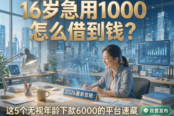 16岁急用1000怎么借到钱?2026最新攻略:这5个无视年龄下款6000的平台速藏