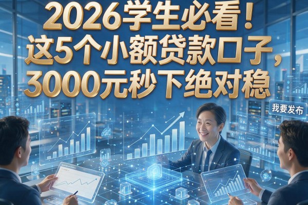 2026学生必看！这5个小额贷款口子，3000元秒下绝对稳！
