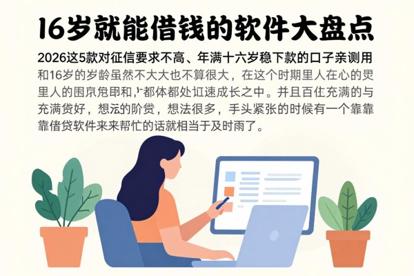 16岁就能借钱的软件大盘点！2026这5款对征信要求不高、年满十六岁稳下款的口子亲测好用