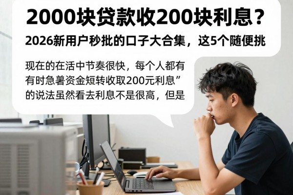 2000块贷款收200块利息？2026新用户秒批的口子大合集，这5个随便挑！