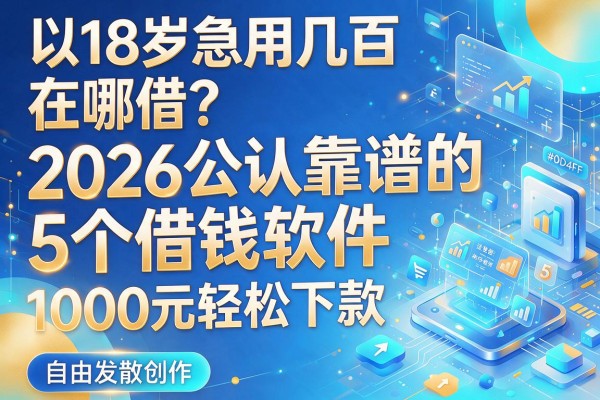 18岁急用几百在哪借？2026公认靠谱的5个借钱软件，1000元轻松下款