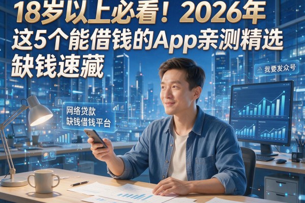 18岁以上必看！2026年这5个能借钱的App亲测精选，缺钱速藏
