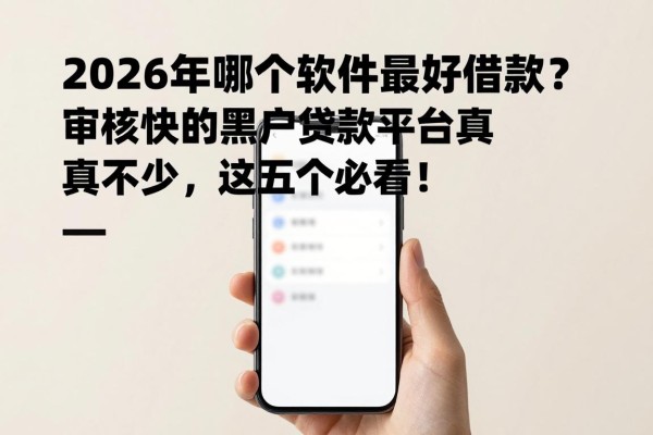 2026年哪个软件最好借款？审核快的黑户贷款平台真不少，这五个必看！