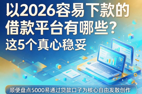 2026容易下款的借款平台有哪些?这5个真心稳妥,顺便盘点5000易通过贷款口子