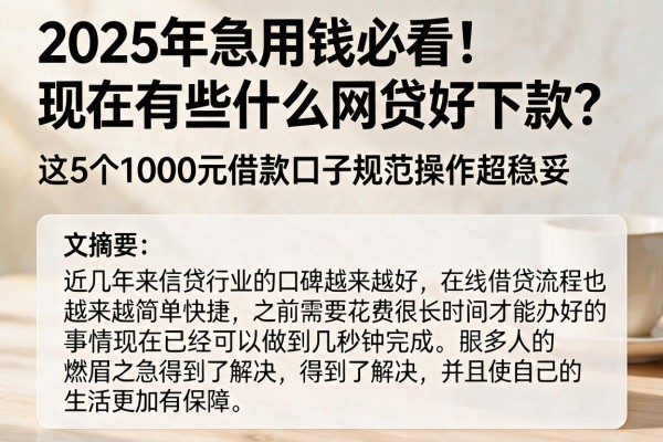 2025年急用钱必看!现在有些什么网贷好下款?这5个1000元借款口子规范操作超稳妥