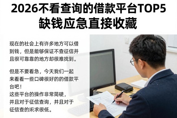 2026不看查询的借款平台TOP5，缺钱应急直接收藏！