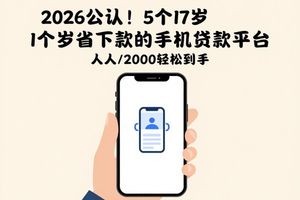 2026公认!5个17岁也能下款的手机贷款平台,人人2000轻松到手