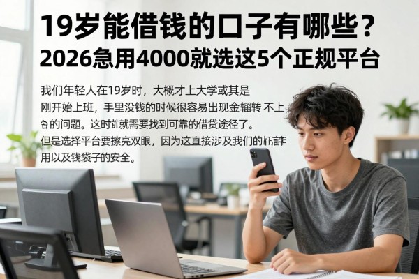 19岁能借钱的口子有哪些？2026急用4000就选这5个正规平台
