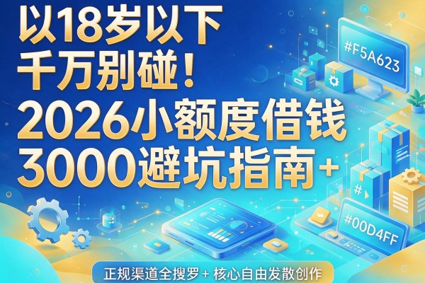 18岁以下千万别碰!2026小额度借钱3000避坑指南+正规渠道全搜罗