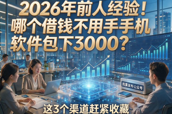 2026年前人经验！哪个借钱不用手机软件包下3000？这3个渠道赶紧收藏！