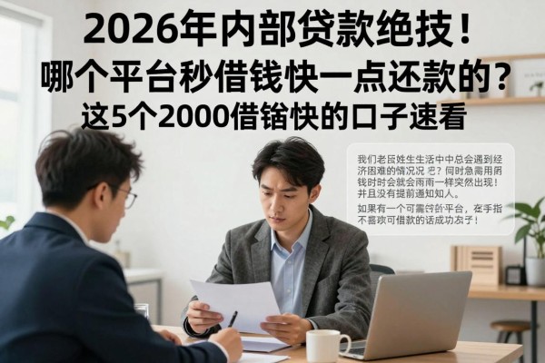 2026年内部贷款绝技！哪个平台秒借钱快一点还款的？这5个2000借款快的口子速看
