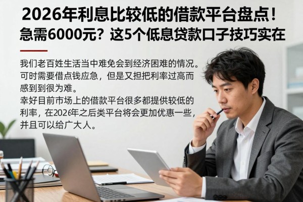 2026年利息比较低的借款平台盘点！急需6000元？这5个低息贷款口子技巧实在