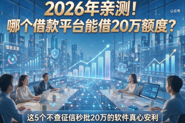 2026年亲测！哪个借款平台能借20万额度？这5个不查征信秒批20万的软件真心安利