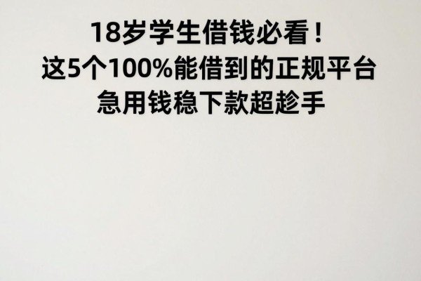 18岁学生借钱必看！这5个100%能借到的正规平台，急用钱稳下款超趁手