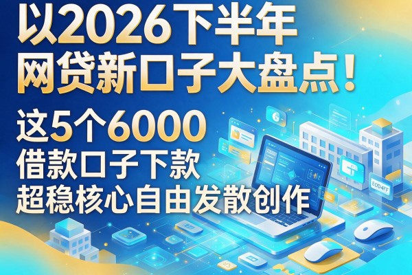 2026下半年网贷新口子大盘点！这5个6000借款口子下款超稳