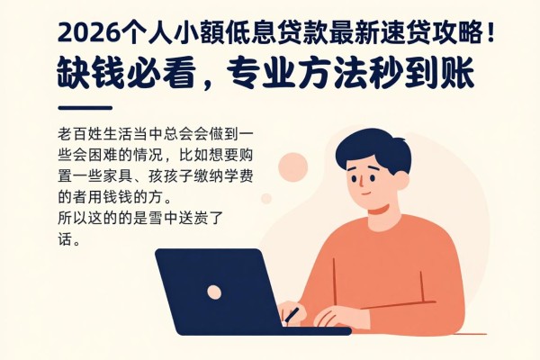 2026个人小额低息贷款最新速贷攻略！缺钱必看，专业方法秒到账！