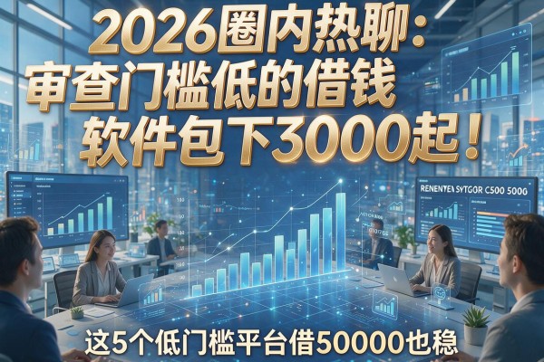 2026圈内热聊:审查门槛低的借钱软件包下3000起!这5个低门槛平台借50000也稳