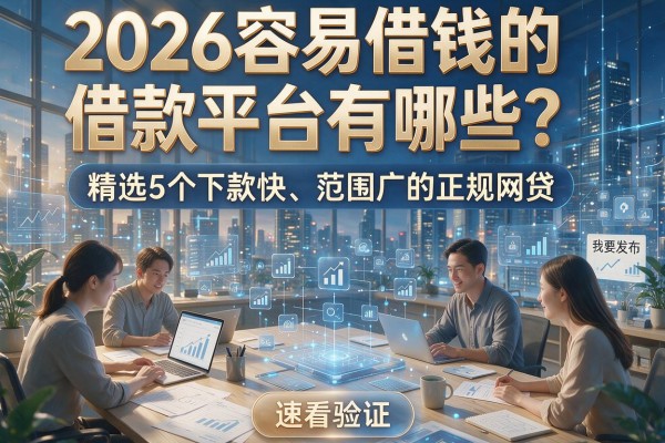 2026容易借钱的借款平台有哪些?精选5个下款快、范围广的正规网贷,速看验证!