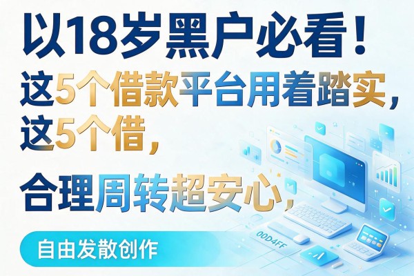 18岁黑户必看!这5个借款平台用着踏实,合理周转超安心