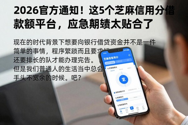 2026官方通知！这5个凭芝麻信用分借款的小额平台，应急周转太贴合了