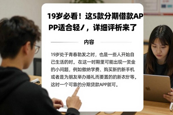 19岁必看！这5款分期借款APP最适合年轻人，详细评析来了