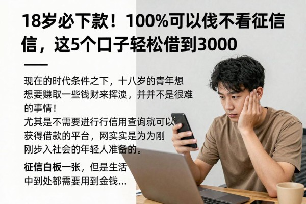 18岁必下款!100%可以借钱不看征信,这5个口子轻松借到3000