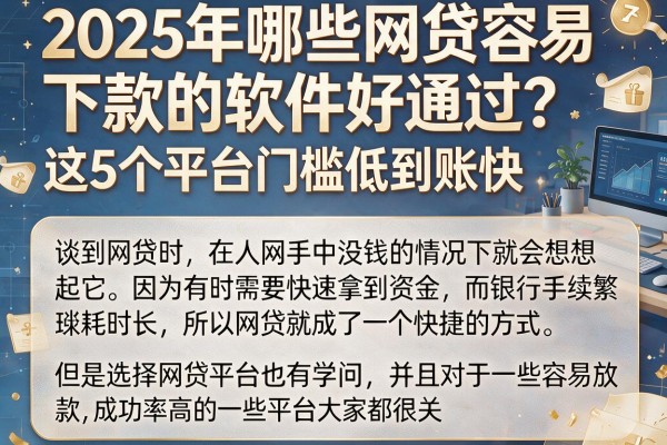 2025年哪些网贷容易下款的软件好通过？这5个平台门槛低到账快